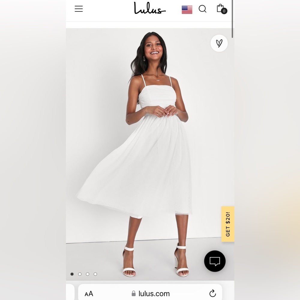 Lulus White Tulle Midi Dress